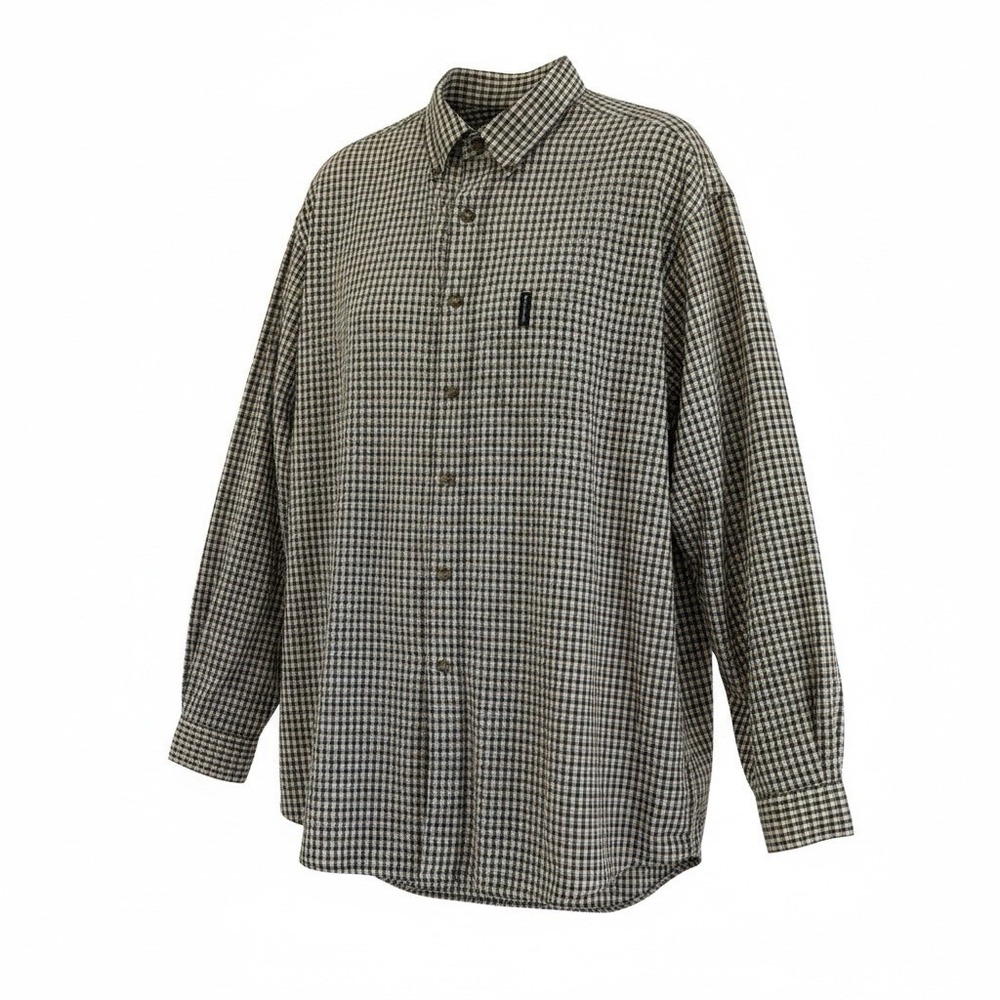 Abercrombie & Fitch Sportsman Men Large Green Plaid Cotton Button Up Shirt